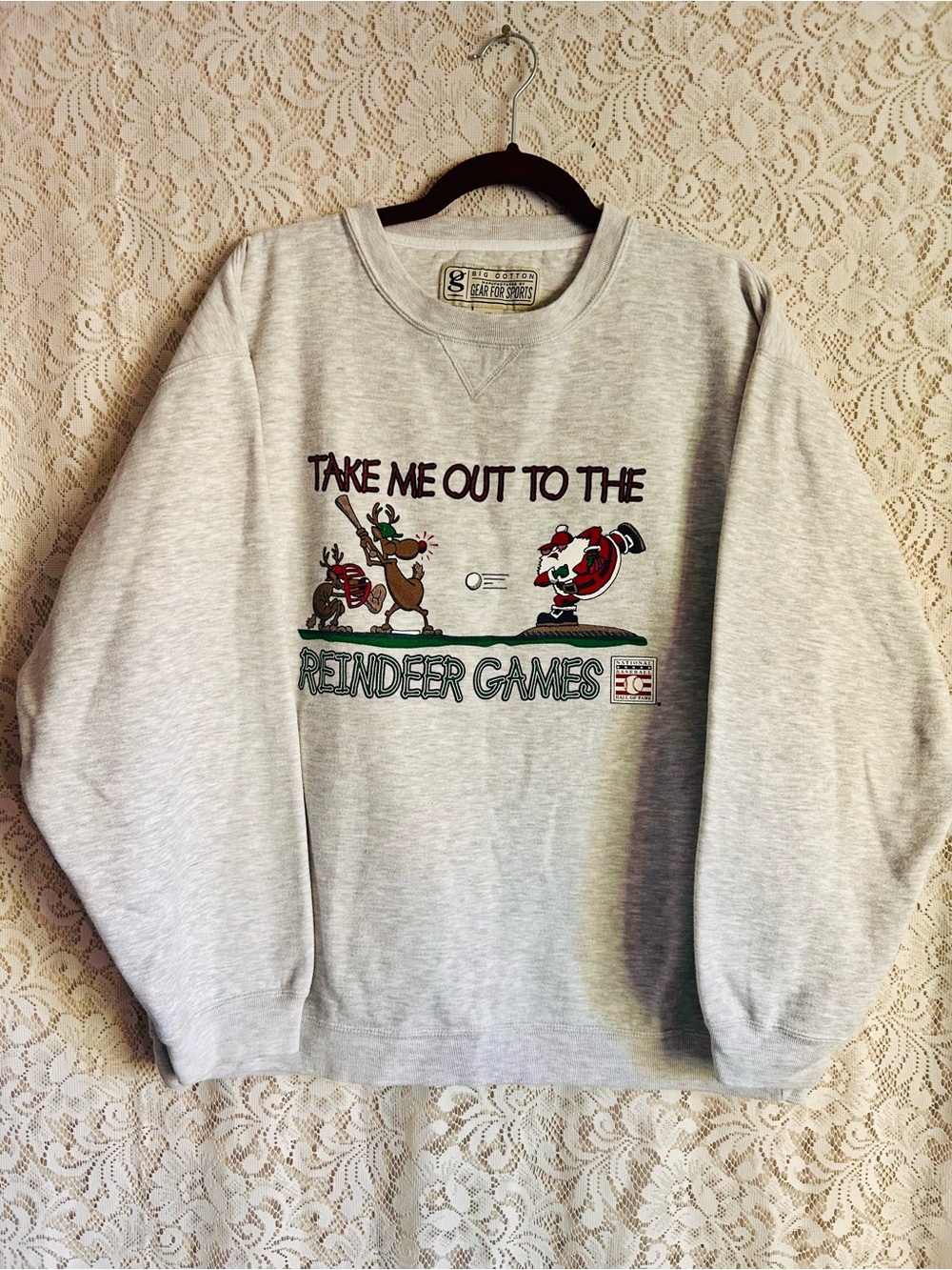 Vintage Big Cotton Sweatshirt “Take Me Out to the Reindeer Games” Size L -🎄-